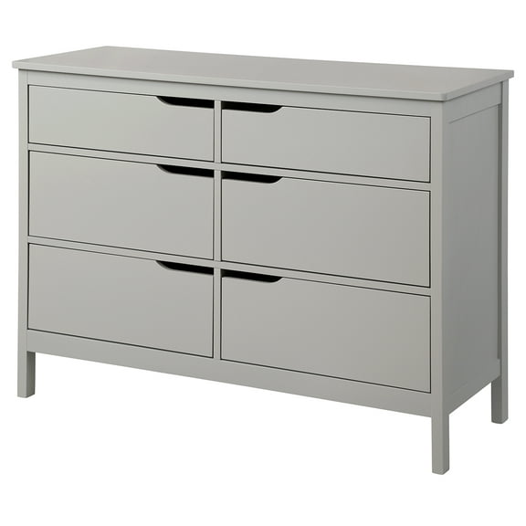 Angel Line Lauren 6 Drawer Double Dresser, Gray