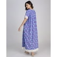 thumbnail image 4 of Moomaya Women's Cotton Maxi Nightdress | Soft & Breathable Sleepwear | Printed A-Line Nightgown With Lace & Pockets, 4 of 8