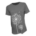 thumbnail image 1 of Becaristey T-shirts à Col Rond pour Femmes Manches Courtes Style Simple T-shirts Imprimé Floral Vêtements Accessoire de Mode Tenue Quotidienne Gris Foncé TG, 1 of 6