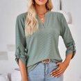 thumbnail image 2 of Pompotops T-shirt Mode Femme Col en V Manches Longues Ample en Solde, 2 of 7
