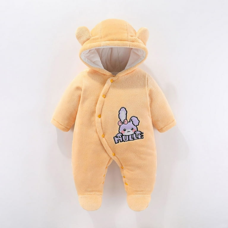 XFHLMJFF Bear Ears Jumpsuit Hooded Baby Cartoon Onesies Boys Girls