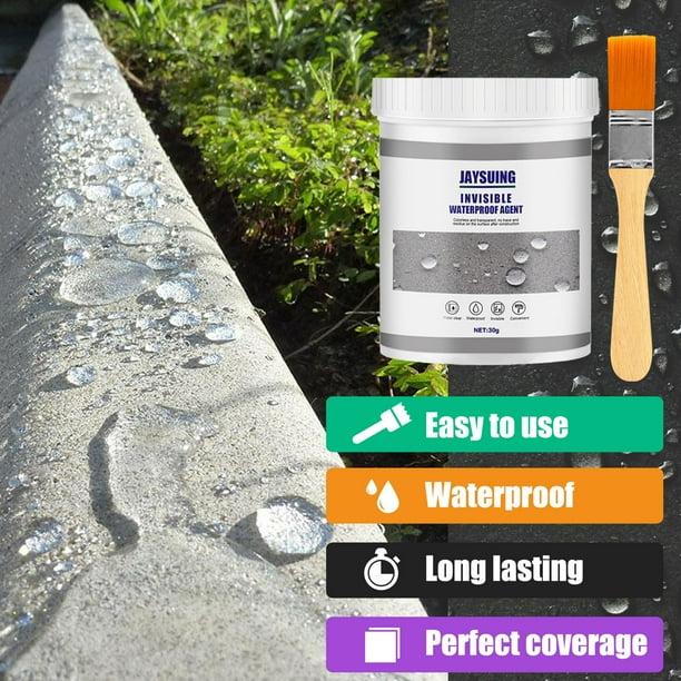 Polyurethane Adhesive Spray | Waterproof Rubber Sealant Coating | 2 Pack | 30ml Each | Flexible Paintable Formula | Crack Filler | Multi-Surface Use | Brush Included