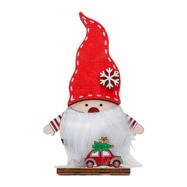 Estatua de Papá Noel BLESIY Adorno Navideño de Madera 8x3x13cm