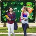 thumbnail image 4 of Pompotops St Patrick's Day Large Banner Double Printed Banner Shamrocks Hat Gold Coins Luck Green Yard Sign Trefoil Poster Photo Irish Holiday Decorations, 4 of 5