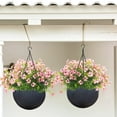 thumbnail image 5 of 10 Bundles Artificial Flowers Outdoor UV Resistant Fake Flowers No Fade Faux Plants Garden Porch Window Box Decorating (Pink), 5 of 5