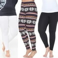 thumbnail image 1 of White Mark Women's 3-Pack Soft Stretchable Holiday Leggings, 1 of 2