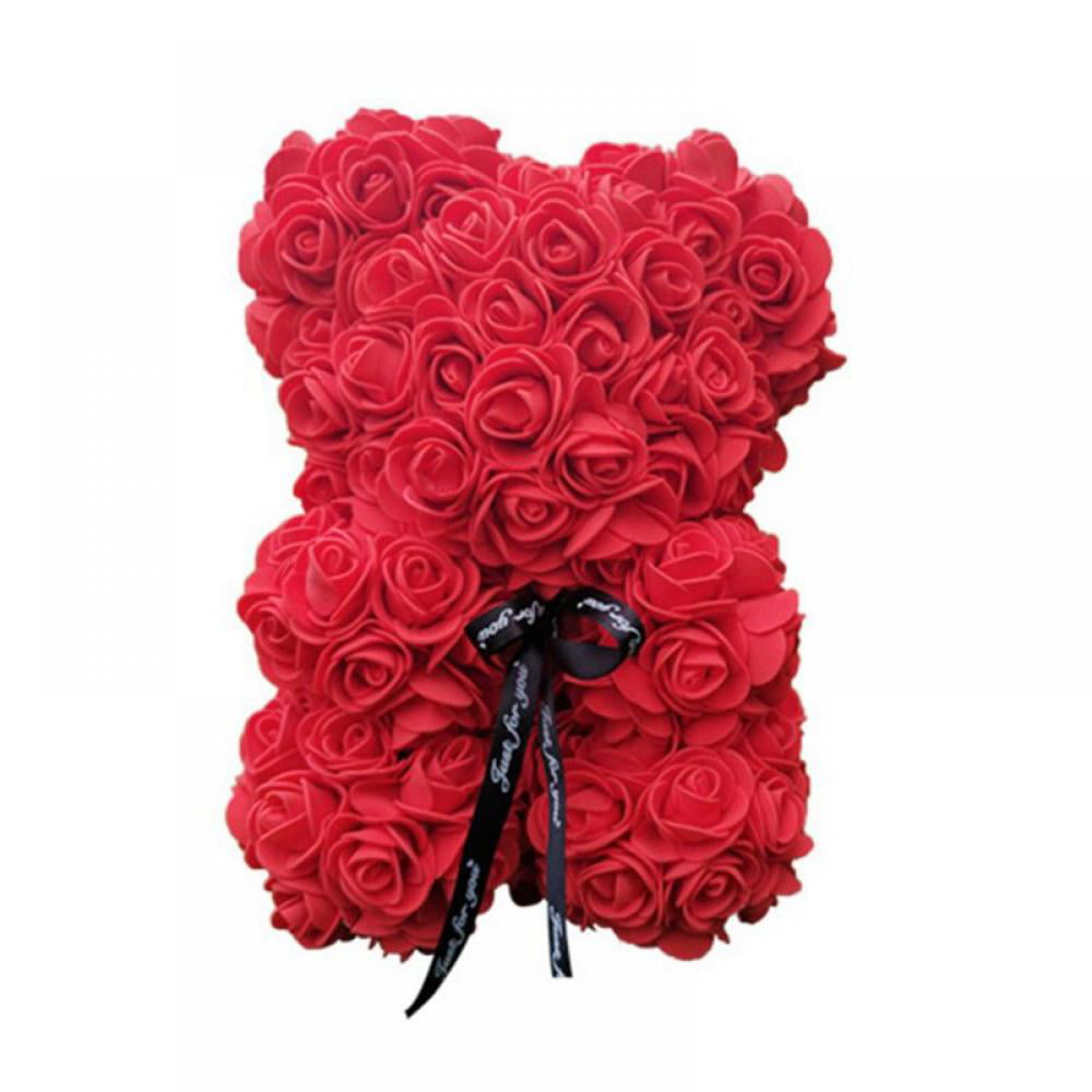 Details about   40cm Artificial Flowers Rose Bear for Women Valentines Wedding Christmas Gift 