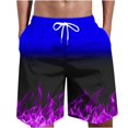 thumbnail image 1 of Full Print Fire Pattern Men's Swim Trunks 3D Flame Printed Quick Dry Shorts For Men Beach Surf Board Shorts Swimwear, 1 of 5