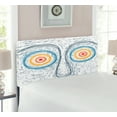 thumbnail image 2 of Psychedelic Headboard, Confused Man Portrait Human Face with Large Hypnotic Eyes Trance Hand Drawn, Upholstered Decorative Metal Bed Headboard with Memory Foam, Twin Size, Multicolor, by Ambesonne, 2 of 4