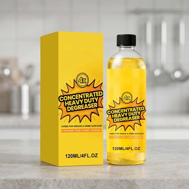 Desengrasante concentrado de alta resistencia para todo uso en cocinas, exteriores y superficies de parrilla: potente spray desengrasante para manchas difíciles de grasa y aceite.
