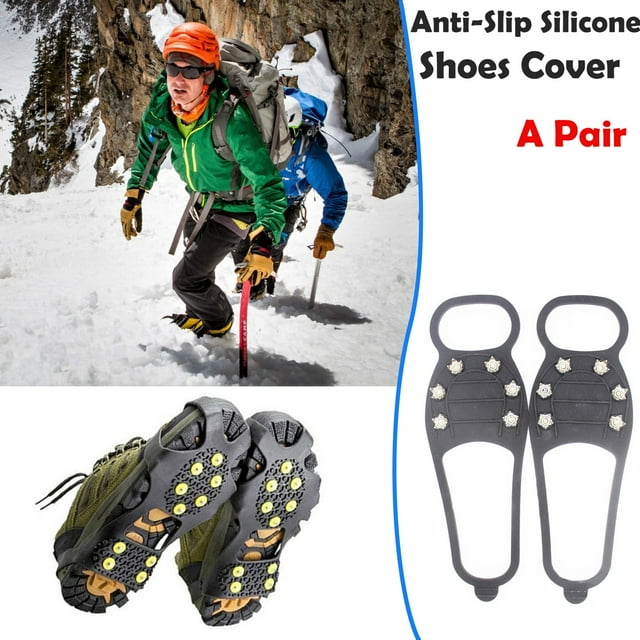 Fiudx Tacos de Hielo, Dispositivos de Tracción de Alta Resistencia, Accesorios Antideslizantes para Calzado, Diseño Fácil de Poner, Ideal para Senderismo, Pesca y Caminatas En Invierno, para Todas La