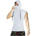thumbnail image 2 of Blusa sin mangas con capucha para hombre, color liso, verano, sin mangas, mascarilla, elasticidad, capucha, bolsillo, top de poliéster para hombre, 2 of 8