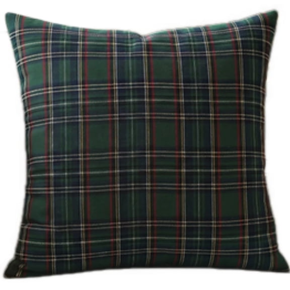 Christmas Tartan Plaid Throw Pillow 18x18 Inch Filled Decorative Cushion Holiday Red Green Plaid Pillow for Sofa Couch Living Room Home Decor