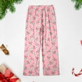 thumbnail image 2 of Womens Pajama Pants Pj Pants Pyjamas Flannel Trousers Anime Cartoon Casual Trousers Fall Winter Pajama Bottoms Sleep Pants Pink L, 2 of 7