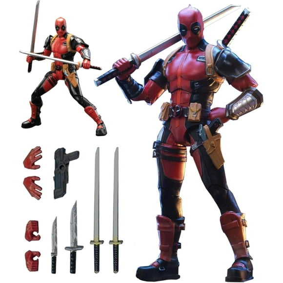 7 Inch Super War-Game Series Dead Pool Action Figure with Lots of Accessories Collectible Movable Toy(1/10 Scale)