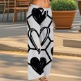 thumbnail image 2 of Workout Casual Pants for Women Print Long Wide Leg Heart Prints Pants Pants L, 2 of 6