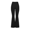 thumbnail image 4 of RYRJJ Flare Legging for Women High Waisted Butt Lifiting Bootcut Ribbed Knit Yoga Pants Workout Gym Bell Bottom Trousers(Black,M), 4 of 5