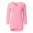 thumbnail image 4 of Yigetop Fuzzy Sweater for Women, Women's Fashionable Long Sleeve Pullovers Loose Fuzzy Jumper Sweater Fleece Pullover Women Hot Pink 2XL, 4 of 7