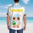 thumbnail image 4 of Sikiie Gnomes Summer Beach Print Men's Hawaiian Shirt, Summer Beach Button Pocket Short Sleeve T-Shirt,Large, 4 of 7