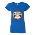 thumbnail image 3 of Baseball Mom Jaguar Print Sports Women's Standard V-Neck Tee, Royal, X-Large, 3 of 5