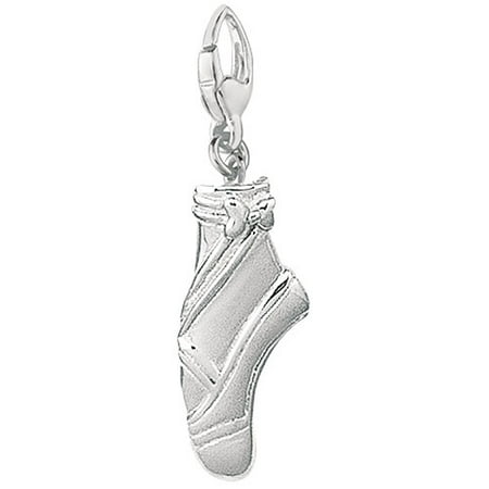 Women's Sterling Silver Ballet Shoe Doing A Toe Stand Clip-On Charm