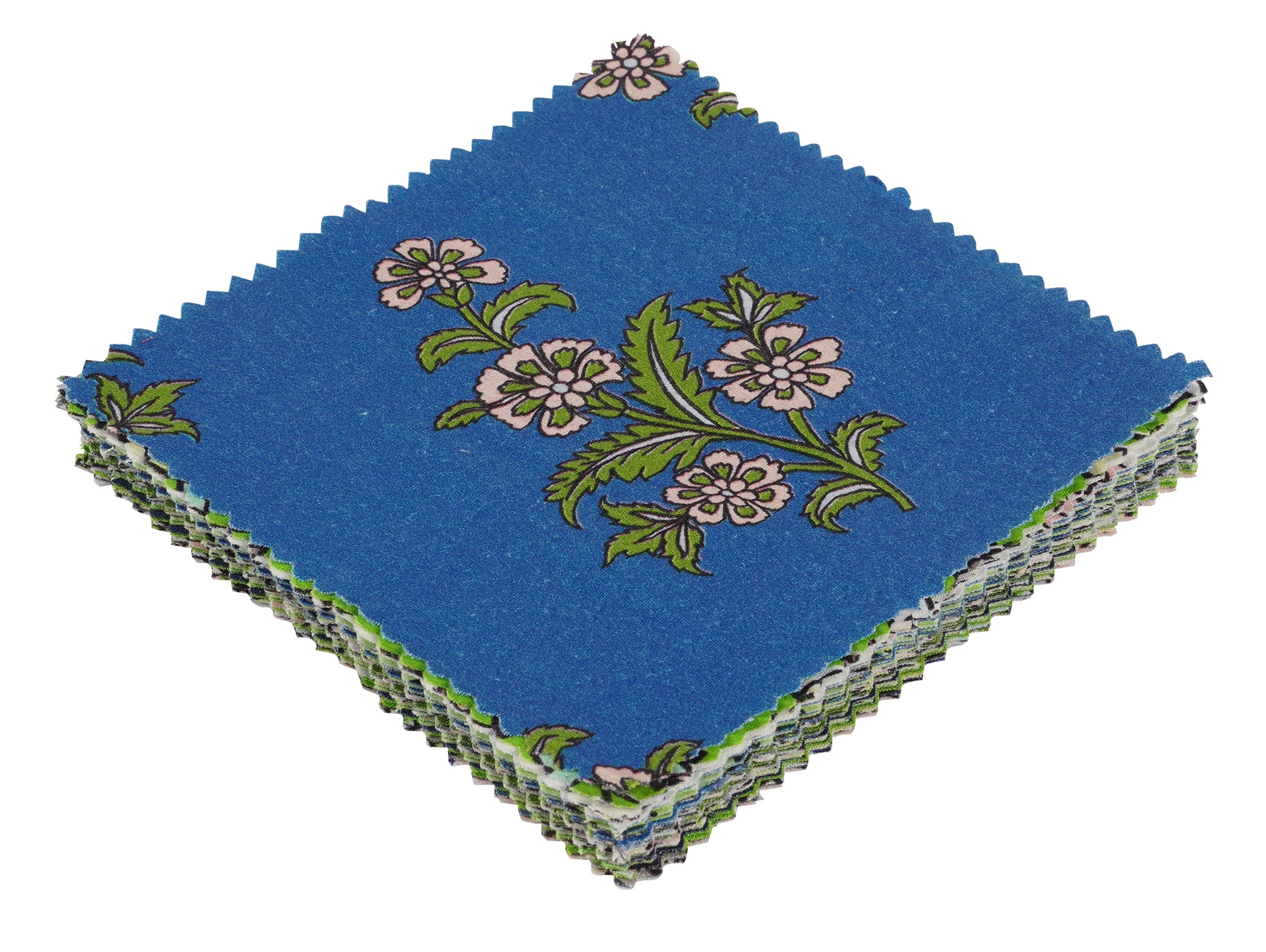 Soimoi Florals Print&nbsp;Precut 10-inch Cotton&nbsp;Fabric&nbsp;Quilting&nbsp;Squares&nbsp;Charm Pack DIY Patchwork Sewing Craft-Blue