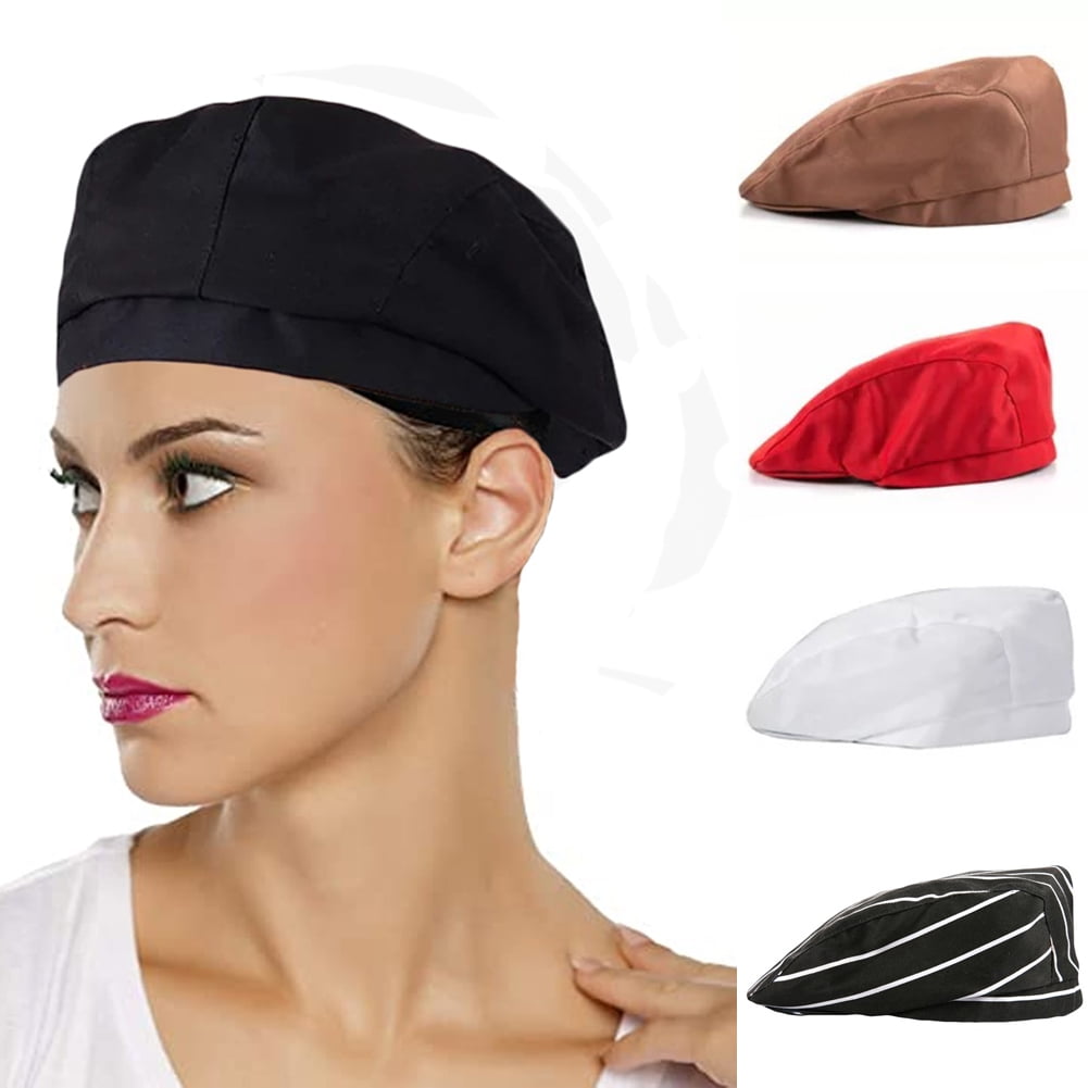 White Check Patterned Black Headwear Beanie/Skull Cap Hygiene Chef's Hat 