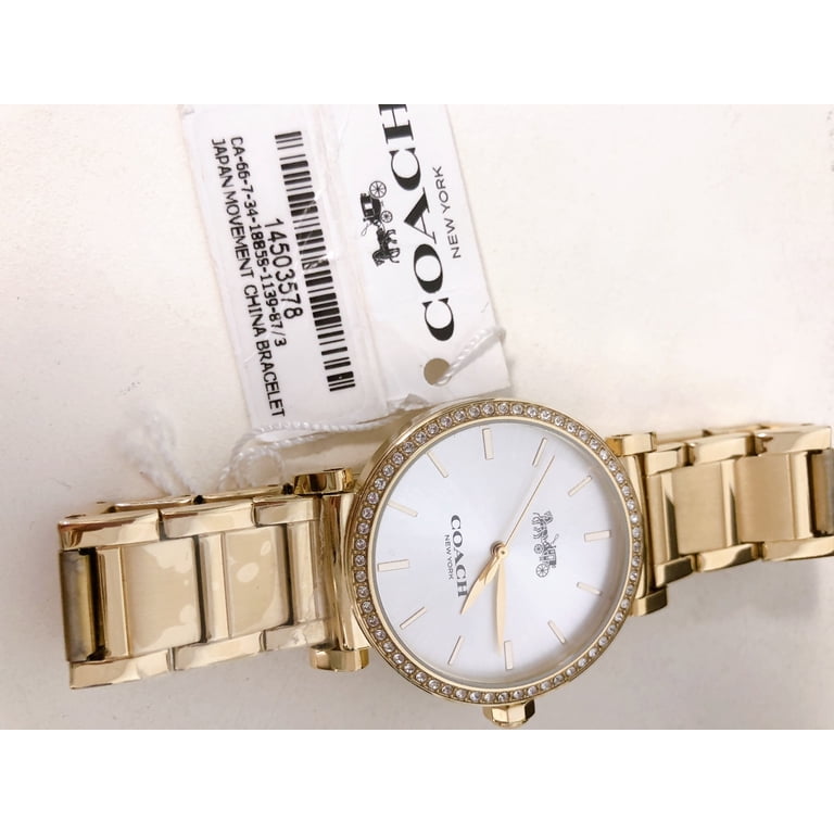 Coach Ladies Madison Perry Watch, Gold Band, White Dial  display picture 3