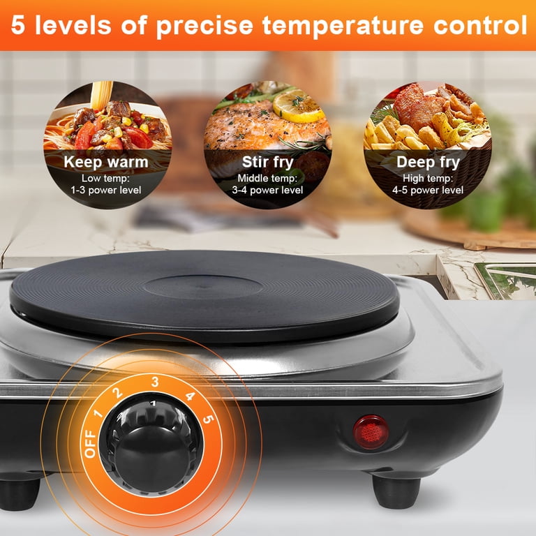 Himaly 1000W Single Electric Burner with Cast Iron Plate photo 8