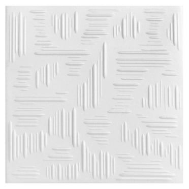A La Maison Ceilings R60 Country Wheat Foam Glue-up Ceiling Tile (21.6 sq. ft./Case), Pack of 8, Plain White