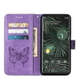 thumbnail image 5 of Dteck Wallet Case for Google Pixel 6 Pro,Butterfly & Flower Embossed PU Leather Magnetic Clasp Folio Flip Kickstand Card Holder Shockproof Protective Phone Cover with Wrist Strap,Lightpurple, 5 of 5