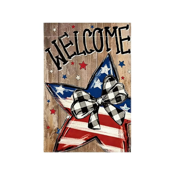 4th of July Patriotic Garden Flag 12x18 Inch Double Sided Welcome Independence Day Garden Flag Red White Blue Stars Memorial Day Flags for Outside Yard Decorations