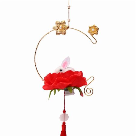 2pcs Bunny Floral DIY Wooden Hanging Lantern, White, 18cm Dia., Festive & Celebratory Occasion, Social & Cultural Events