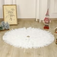 thumbnail image 4 of kiskick Round Pleated Solid Color 78/90CM White Tulle Christmas Tree Skirt – Holiday Indoor Decoration Xmas Tree Cover Mat, Party Supplies, 4 of 7