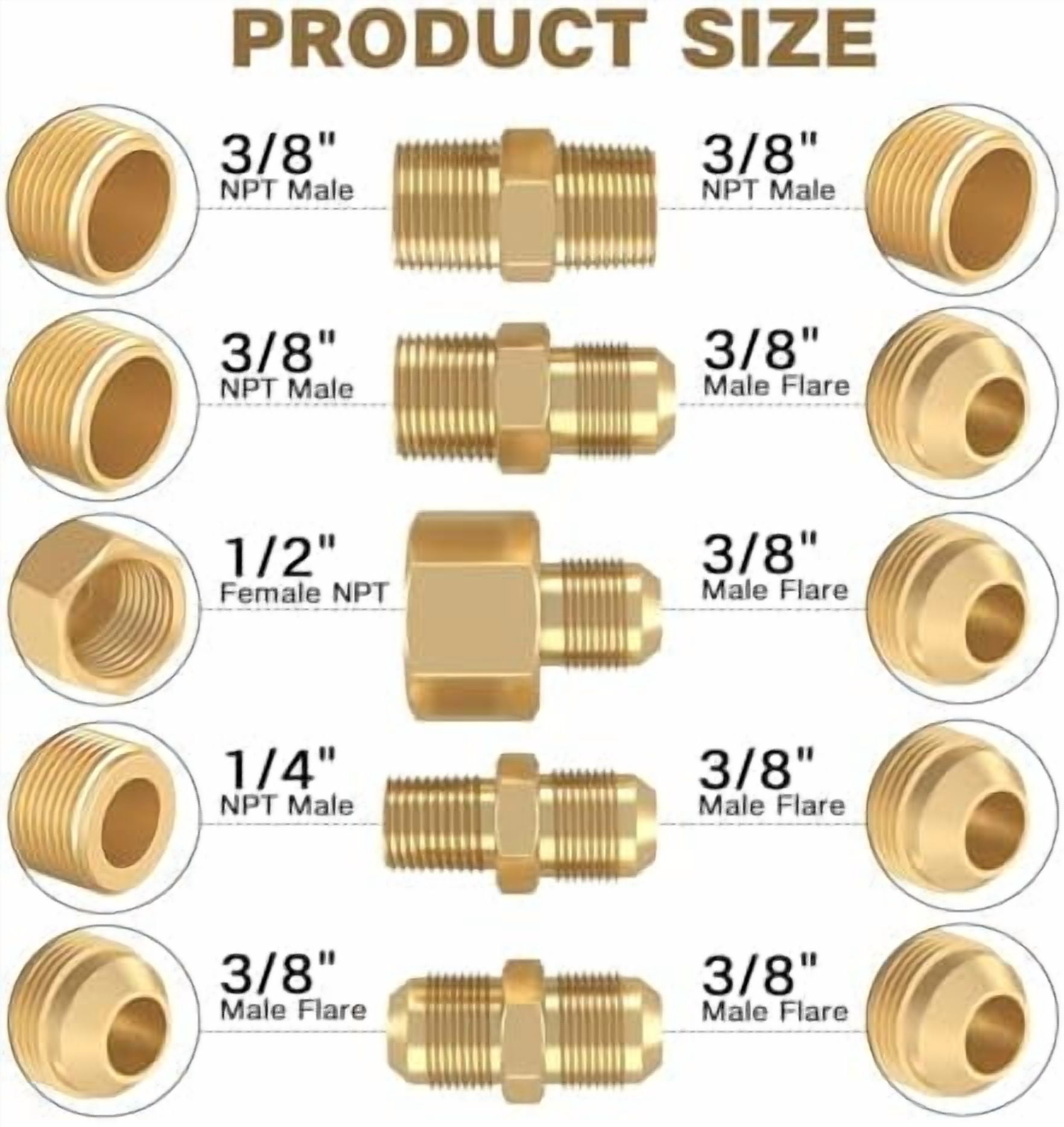 Upgraded 6 Feet High Pressure Braided Propane Hose Extension with Conversion Coupling 3/8" Flare to 1/2" Female NPT, 1/4" Male NPT, 3/8" Male Flare for BBQ Grill, Fire Pit