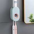 thumbnail image 3 of Dispensador de pasta de dientes 2 en 1 para montaje en pared, exprimidor de pasta de dientes manos libres para niños, soporte para cepillo de dientes eléctrico para baño, 3 of 6