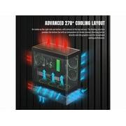 GAMEMAX GAMEMAX N90 Modular Dual-Chamber PC Case N90 BG Black 270° Panoramic Curved Glass Panel ATX Mid Tower case