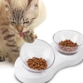 thumbnail image 4 of Cuenco doble protector ajustable para cuello de gato y mascota, 20°, con soporte, alimentador de agua y comida transparente, 4 of 8
