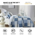 thumbnail image 2 of PANGUSHAN 100% Cotton King Quilt Set, Farmhouse Patchwork King Size Quilt Bedding Set Bedspreads, Reversible Quilted Lightweight Comforter, Blue/Beige/White Bed Spread for King Bed, 3 Pieces, 2 of 8
