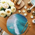 thumbnail image 2 of Round Placemats Ocean Scenery 15 inch Set of 4 Table Mats for Dining Table Waves Heat Resistant Non-Slip Kitchen & Home Decorative Place Mat Set, 2 of 8