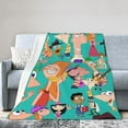 thumbnail image 2 of Phineas And Ferb Bed Blanket Air Conditioner Quilt Ultra Soft Flannel Blanket All Season Fuzzy Blanket Reversible Fluffy Plush Blanket 60"X50", 2 of 8