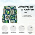 thumbnail image 5 of Sigee Lemon and Leaves Print Mens Swim Trunks with Compression Liner Quick Dry Swim Stretch Beach Shorts with Pockets,S-3XL, 5 of 7