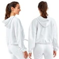 thumbnail image 7 of TriDri Women's Cropped Maria Hooded Sweatshirt, 60/40 Recycled Polyester Winter Long Fleece Pullover (Charcoal , S), 7 of 7