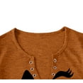 thumbnail image 2 of Halloween Pumpkin Shirt for Women Hocus Pocus Shirts Pumpkin Face T-Shirt Funny Tee Tops, 2 of 6