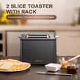 thumbnail image 2 of Mecity Tostadora 2 Rebanadas Cuerpo De Acero Inoxidable Temporizador Funciones Bagel/Descongelar/Recalentar/Cancelar Rejilla De Calentamiento Bandeja Extraíble 6 Configuraciones De Dorado Ranuras Extr, 2 of 5