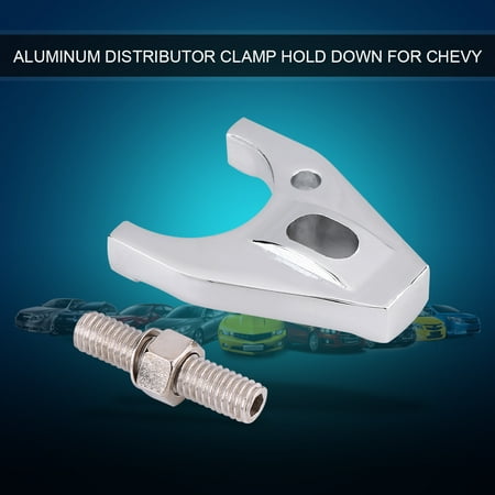 Chrome Distributor Hold Down Clamp - Chrome Billet Aluminum Distributor Clamp Hold Down for Chevy SBC BBC SB BB HEI Electronic, Distributor Hold Down, Distributor Clamp Hold Down