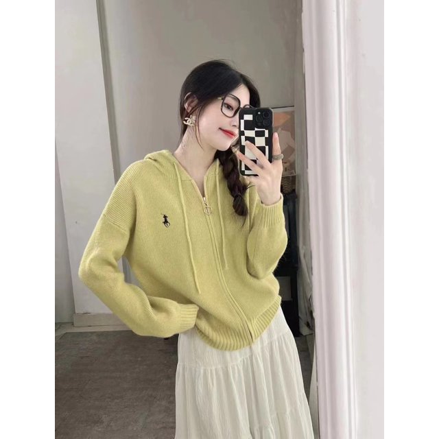 ¡Ambiente de otoño e invierno! Diseño de bordado ~ Chaqueta tipo suéter con capucha y cremallera informal holgada de estilo perezoso de estilo coreano para mujer