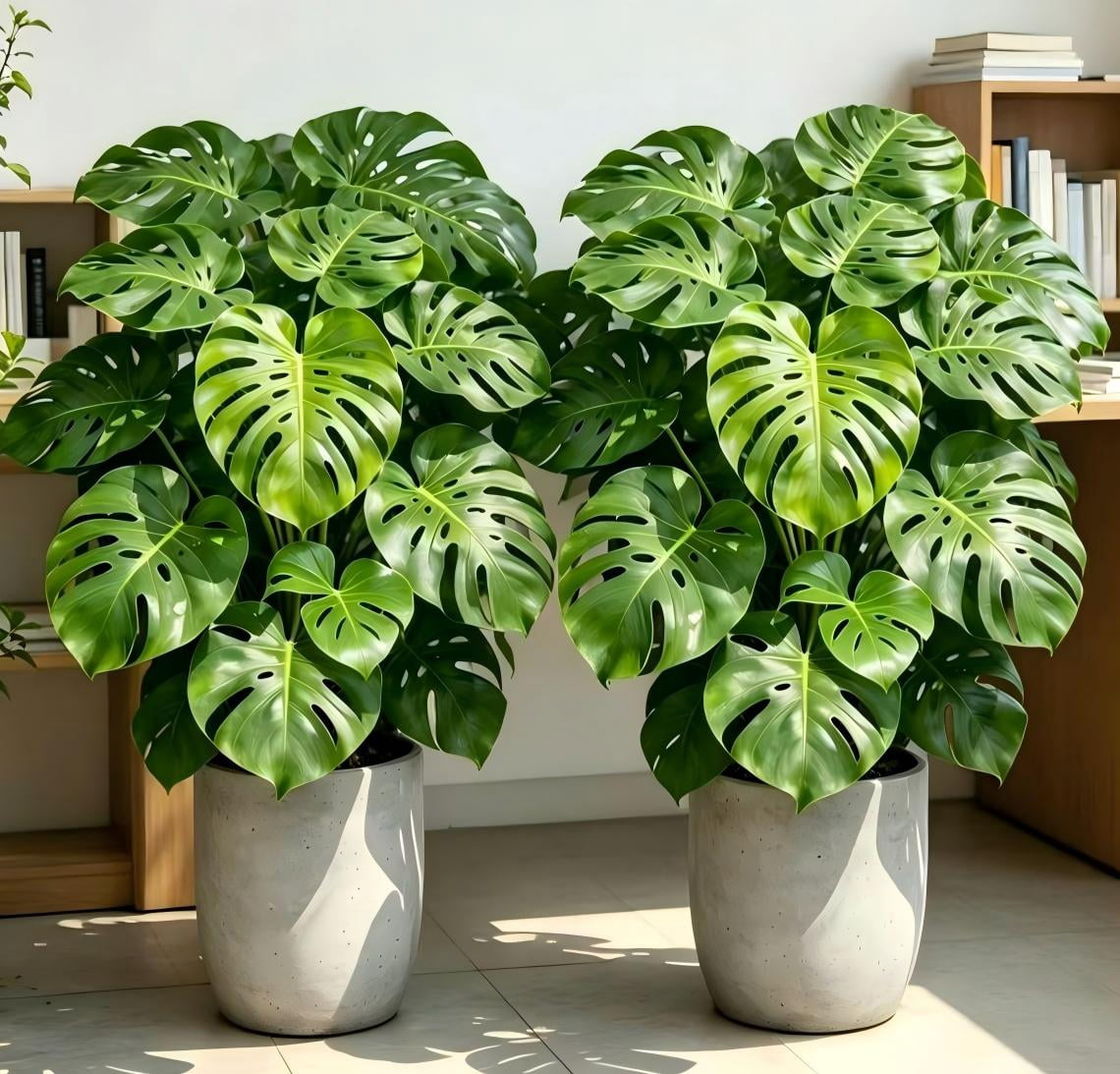24.01 Inch Artificial Monstera Tree 2 Pack - Faux Split Leaf Philodendron Fake Plant, UV Resistant, No Pot Included, for Home Office Living Room Indoor Outdoor Decor
