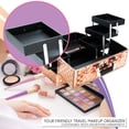 thumbnail image 5 of Ver Beauty Makeup Organizer Case with 6 Extendable Trays & Keylock Train Box (Rose Gold Diamond), 5 of 7