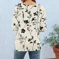 thumbnail image 6 of LiMoi Cute Summer Tops for Women Floral Quarter Length Sleeve Tops for Women Tunic Tshirts Shirts Long Printed Tshirts my items ordered, 6 of 7
